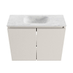 MONDIAZ TURE-DLUX Meuble de toilettes 60 cm Linen. EDEN lavabo Opalo position milieu. Sans trou de robinet. SW1104405