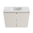MONDIAZ TURE-DLUX Meuble toilette - 60cm - Linen - EDEN - vasque Opalo - position centrale - sans trou de robinet SW1104405