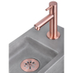 Differnz Force Set lave-mains 40x22x8cm 1 trou avec robinet droit et siphon + bonde cuivre rose Rectangulaire Béton Gris foncé SW373146