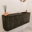 Mondiaz JOYA Meuble de salle de bains 101,6cm - arrondi gauche couleur Shadow - Vasque FAYE position Droite 1 trou de robinet couleur Urban SW1421518