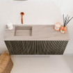 Mondiaz JOYA-DLUX Meuble de salle de bains 80cm - couleur Shadow - Vasque FAYE position Gauche Sans trou de robinet couleur Saba SW1425120