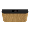 Mondiaz JOYA Meuble de salle de bains 93,2cm - arrondis gauche et droite couleur Oak - Vasque FAYE position Milieu Sans trou de robinet couleur Urban SW1421222