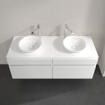 Villeroy & Boch Legato meuble sous lavabo avec 4 tiroirs pour 2 lavabos à poser 140x50x55cm blanc mat 0124798
