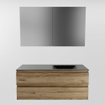 Mondiaz Aivy ensemble meuble de salle de bains - 120x45x50cm - 0 trous de robinet - 1 lavabo urban Solid surface - Droite - 2 tiroirs - Avec armoire de toilette - Mélaminé Chai SW892182