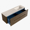 Mondiaz CIRO-DLUX Badkamermeubelset - 150x45x50cm - Solid surface wastafel Meli - 1 wasbak Rechts - zonder kraangaten - 4 lades - Dusk SW1533170