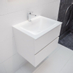 Mondiaz VICA ensemble de meuble de salle de bain - 60cm - meuble sous-vasque talc - 2 tiroirs - lavabo cloud milieu - 1 trou de robinet - version XL 60cm haut SW1090531