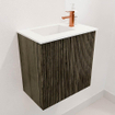 Mondiaz JOYA 40cm toiletmeubel - kleur Shadow - Wastafel FAYE positie Links 1 kraangat kleur Talc. SW1421443