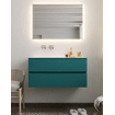 Mondiaz VICA Ensemble de meuble de salle de bain - 100cm - meuble sous-vasque smag - 2 tiroirs - lavabo moon gauche - sans trou de robinet XL version 60cm haut SW1090112