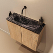 MONDIAZ TURE-DLUX Meuble toilette - 60cm - Washed Oak - EDEN - vasque Lava - position gauche - sans trou de robinet SW1104099