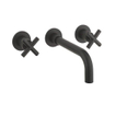 Crosswater MPRO Crosshead Robinet lavabo encastrable 3 trous - avec poignée croix - noir mat SW648393