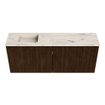 Mondiaz JOYA-DLUX 100cm meuble de salle de bains - couleur Walnut - Vasque FAYE position Gauche 1 trou de robinet couleur Nata. SW1424506