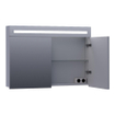 BRAUER Promise Armoire de toilette 100x70x15cm éclairage intégré rectangulaire 2 portes pivotantes MDF Gris Mat SW371596
