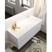 Mondiaz VICA ensemble de meuble de salle de bain - 120cm - meuble sous-vasque cale - 2 tiroirs - lavabo moon droite - 1 trou de robinet - miroir LED - version XL 60cm haut SW1097782