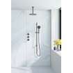 Fortifura Nebbio Ensemble de douche pluie - robinet encastré - élément encastré - barre de douche - flexible de douche en métal - douchette ronde - bras de plafond 20cm - douche de tête 30cm - gunmetal brossé PVD (anthracite) SW1447148