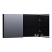 Saniclass Dual Spiegelkast - 120x70x15cm - 2 links- rechtsdraaiende spiegeldeur - MDF - mat zwart SW370058