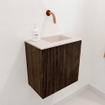 Mondiaz JOYA-DLUX 40cm toiletmeubel - kleur Walnut - Wastafel FAYE positie Rechts Zonder kraangat kleur Meli. SW1424378