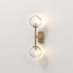 Astro Tacoma Twin Applique/Plafonnier - 230V - IP44 - bulbeux - cannelé - verre transparent - laiton (or) SW1569669