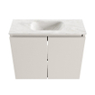 MONDIAZ TURE-DLUX Meuble toilette - 60cm - Linen - EDEN - vasque Ostra - position centrale - 1 trou de robinet SW1104947