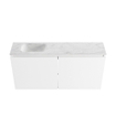 MONDIAZ TURE-DLUX Meuble toilette - 100cm - Talc - EDEN - vasque Opalo - position gauche - 1 trou de robinet SW1104120