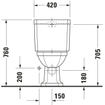 Duravit Serie 1930 staand toilet 38x39x65cm duoblok zonder reservoir diepspoel PK wit TWEEDEKANS OUT14619