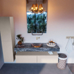 Mondiaz ALAN-DLUX Ensemble de meuble - 150cm - meuble Linen mat - 2 tiroirs - Lavabo Cloud Lava suspendu - vasque Centre - 0 trous de robinet SW808283