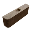 Mondiaz JOYA-DLUX 123.2cm toiletmeubel - ronding links en rechts kleur Walnut - Wastafel FAYE positie Midden Zonder kraangat kleur Arena. SW1424386