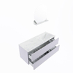 MONDIAZ VICA-DLUX Ensemble meuble de salle de bains - 120cm - meuble sous-vasque cale - 2 tiroirs - lavabo encastré cloud à droite - sans trous de robinet - version hauteur 60cm - opalo SW1088768