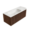 MONDIAZ KURVE-DLUX Meuble de salle de bains 115cm avec module 25 R couleur Walnut avec 1 tiroir et 1 porte. Lavabo BIG SMALL gauche 1 trou de robinet couleur Ostra. SW1137832
