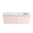 MONDIAZ TURE-DLUX meuble WC 120 cm Rosee. Lavabo EDEN Ostra position droite. Avec 1 trou de robinet. SW1105033