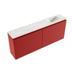 MONDIAZ TURE-DLUX Meuble toilette - 120cm - Fire - EDEN - vasque Ostra - position droite - sans trou de robinet SW1104877