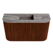 Mondiaz JOYA-DLUX Meuble de toilette 73,2cm - arrondi gauche et droit couleur Ruby - Lavabo FAYE position Milieu Sans trou de robinet couleur Sombra. SW1425714