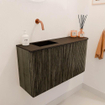 Mondiaz JOYA 81.6cm meuble de salle de bains - arrondi droit couleur Shadow - Vasque FAYE position Gauche Sans trou de robinet couleur Urban. SW1421512