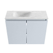 MONDIAZ TURE-DLUX Meuble toilette - 60cm - Clay - EDEN - vasque Opalo - position gauche - sans trou de robinet SW1104244