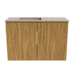 Mondiaz JOYA-DLUX 60cm toiletmeubel - kleur Oak - Wastafel FAYE positie Links 1 kraangat kleur Saba. SW1424161