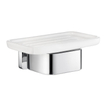 Smedbo Ice SoftCube Zeepschaal - 12x9x5cm - wandmontage - chroom/porselein SW421771
