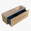 Mondiaz CIRO-DLUX Badkamermeubelset - 150x45x50cm - Solid surface wastafel Saba - 1 wasbak Rechts - zonder kraangaten - 4 lades - Oak SW1531191