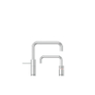 Quooker BE Nordic Square Twintaps robinet d'eau bouillante - bec pivotant - réservoir Combi+ - Eau chaude / bouillante - Chrome SW795567