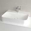 Villeroy & Boch Finion lavabo - underside rectifiée 1 trou de robinet 60x47cm - Ceramic+ avec trop-plein dissimulé stone white SW209550