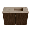 Mondiaz JOYA-DLUX Meuble de salle de bains - 60cm - couleur Walnut - Vasque FAYE position Droite Sans trou de robinet couleur Arena SW1424337