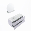 MONDIAZ VICA-DLUX Ensemble meuble de salle de bains - 120cm - meuble bas cale - 2 tiroirs - lavabo encastré cloud gauche - sans trous de robinet - version haute 60cm - opalo SW1088767