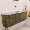 Mondiaz JOYA-DLUX Meuble de salle de bains 113.2cm - arrondis gauche et droite couleur Dusk - Vasque FAYE position Milieu Sans trou de robinet couleur Glace SW1423213