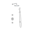 Hotbath Buddy IBS1 Ensemble de douche pluie - 2 robinets d'arrêt - bras mural 35 cm - pomme de douche ronde 25 cm - douchette 3 jets - barre de douche - chrome SW18246