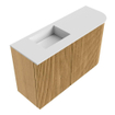 Mondiaz JOYA 71.6cm toiletmeubel - ronding rechts kleur Oak - Wastafel FAYE positie Links Zonder kraangat kleur Talc. SW1421150
