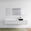 Mondiaz Lagom Meuble salle de bains 190x30.9x45cm Solid Surface Urban 2 tiroirs avec lavabo BINX vasque à poser Droite 1 trou de robinet SW409390