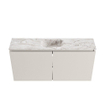 MONDIAZ TURE-DLUX Meuble toilette - 100cm - Linen - EDEN - vasque Glace - position centrale - sans trou de robinet SW1103361