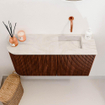 Mondiaz JOYA-DLUX 81.6cm toiletmeubel - ronding links kleur Ruby - Wastafel FAYE positie Rechts Zonder kraangat kleur Ostra. SW1423806