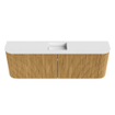 Mondiaz JOYA 123.2cm toiletmeubel - ronding links en rechts kleur Oak - Wastafel FAYE positie Midden Zonder kraangat kleur Talc. SW1421189