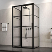 Sealskin Soho Porte de douche coulissante gauche 120x210cm pour niche avec profilé noir et verre clair SW491704