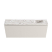 MONDIAZ TURE-DLUX Meuble toilette - 120cm - Linen - EDEN - vasque Glace - position droite - 1 trou de robinet SW1103350