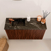 Mondiaz JOYA-DLUX 70cm toiletmeubel - kleur Ruby - Wastafel FAYE positie Links 1 kraangat kleur Lava. SW1423611